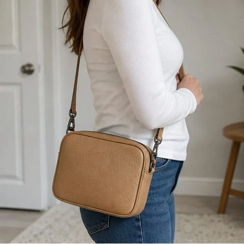 Brown Quilted Crossbody Bag